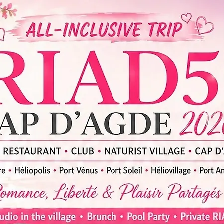 Village Naturiste Cap D'agde Libertin Location Club 5 Aparthotel